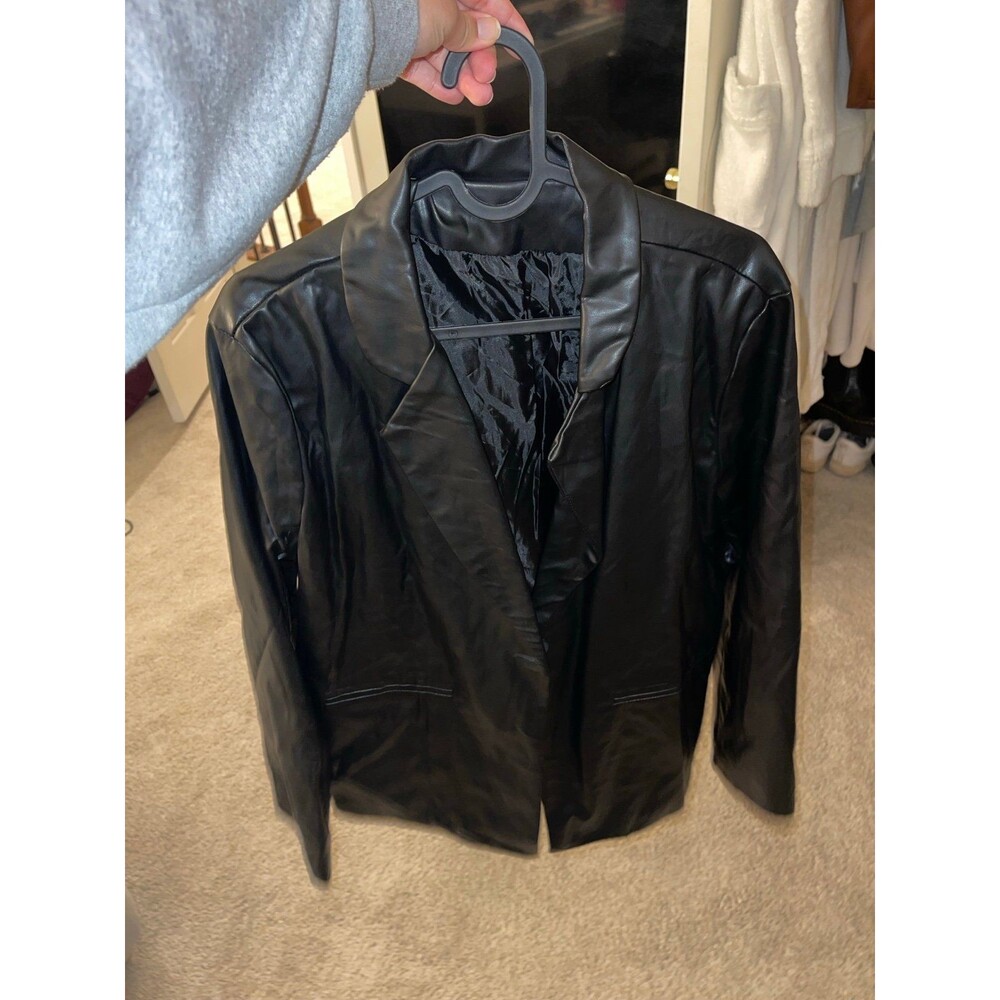 Vegan Leather Blazer